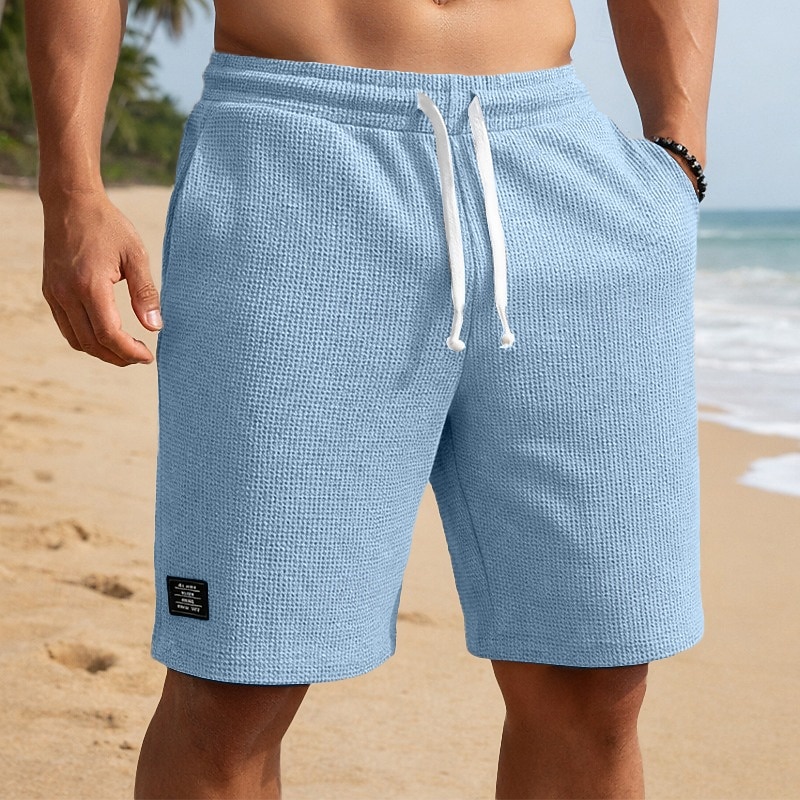 Per uomo Pantaloncini Waffle Shorts Pantaloncini casual Tasca Elastico in vita Testurizzato Semplice Comodità Traspirante Lunghezza al ginocchio Casuale All'aperto Spiaggia Vacanza Moda Blu marino del 2026 a $22.99 –P2