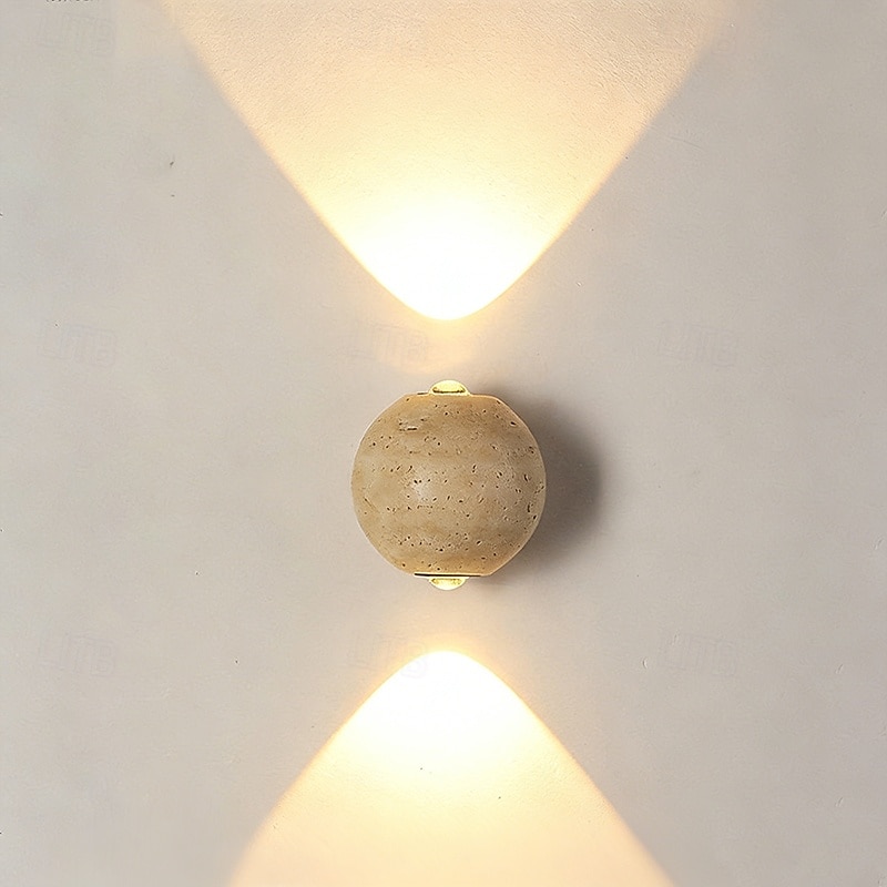 Durable Yellow Travertine Wall Mount Reading Light for Bed Pull Chain Wall Lamp Minimalist Round Wall Sconce Surface Mount LED Wall Lighting for Bedroom Bedside Lamps 110-240V 2026 - $167.99 –P2