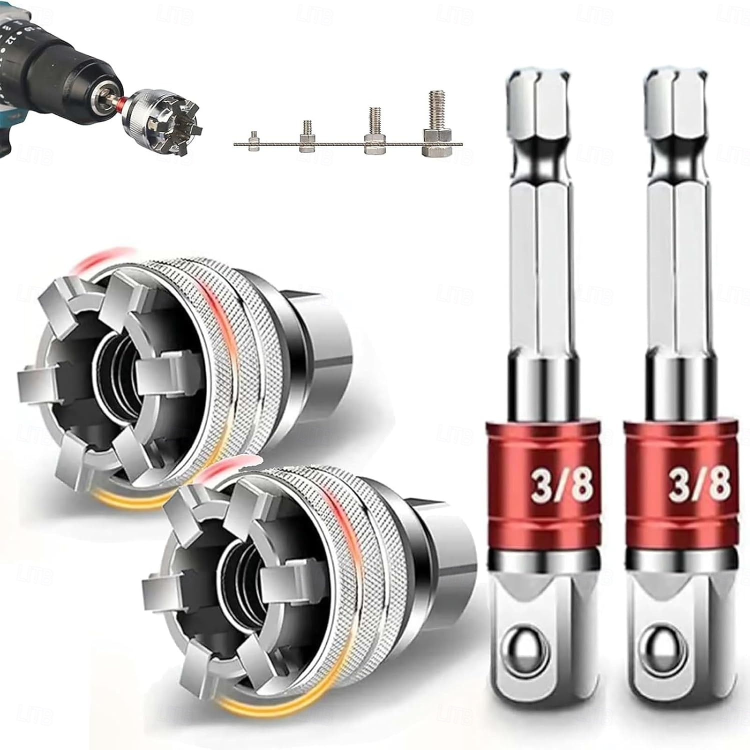 סט כלי מפתח ברגים אוניברסלי מתכוונן, שקע תחזוקה אוניברסלי רב תכליתי 10 מ"מ-19 מ"מ עבור מחגר בעל הנעה 3/8 אינץ', מפתח מומנט &מקדחה חשמלית 2 סטים 2026 - $25.99 –P1