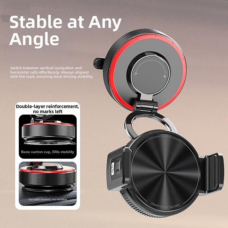 Nano Suction Car Phone Mount, Super Stable Dashboard Cell Phone Holder for Car, 360° Rotation Foldable Portable Phone Stand Anti-Shake Compatible with iPhone 17 16 15 14 Pro Max, Samsung Galaxy S26 2026 - $29.99 –P8