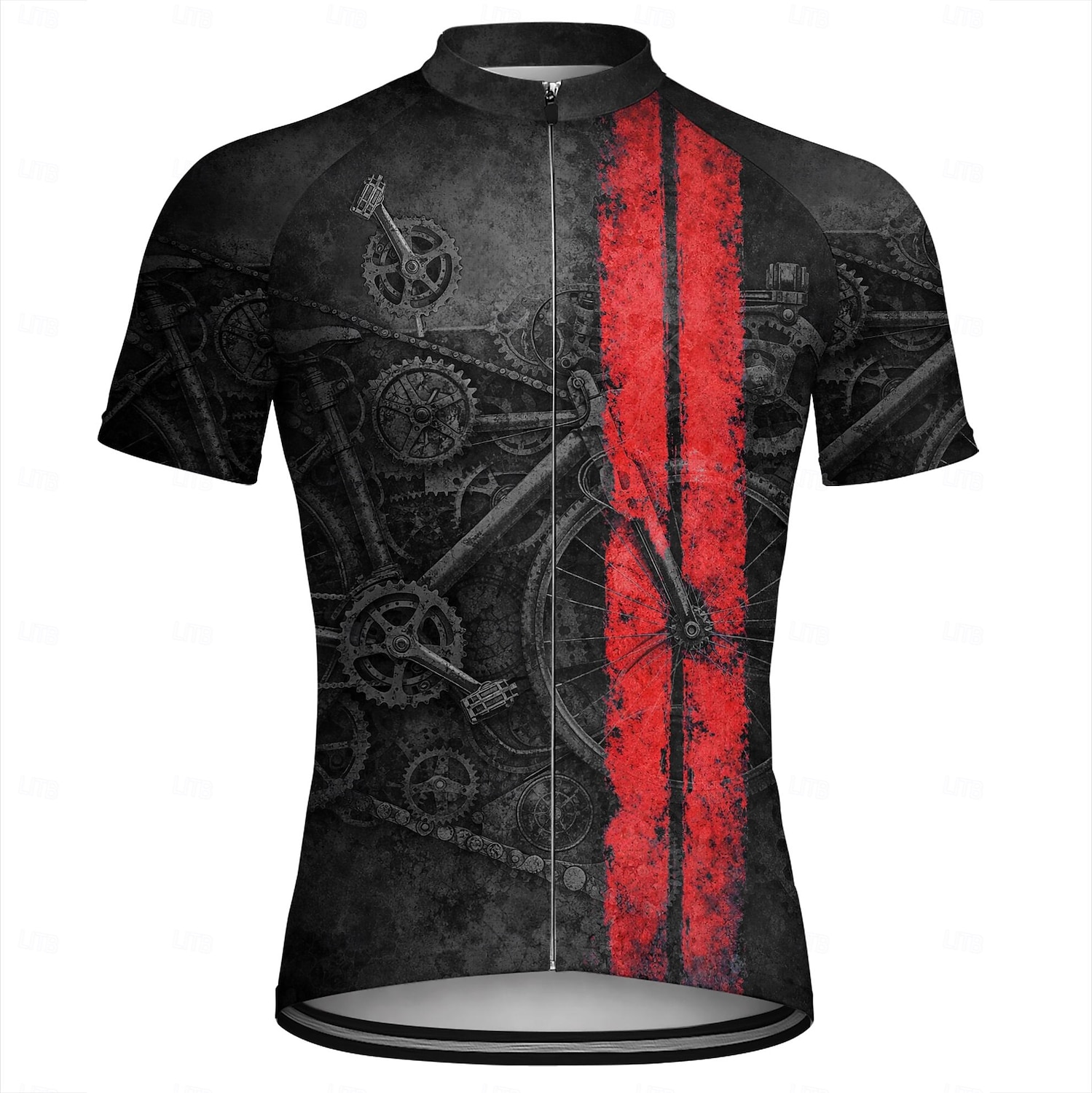 Herren Radtrikot Downhill-Trikot Geometrisch Fahhrad Kurzarm Fahhrad Trikot T-Shirt mit 3 Gesäßtaschen UV-beständig Schnelltrocknend Mit Taschen Frontreißverschluss Sport Blau Schwarz Grün Bekleidung 2026 - $30.99 –P6