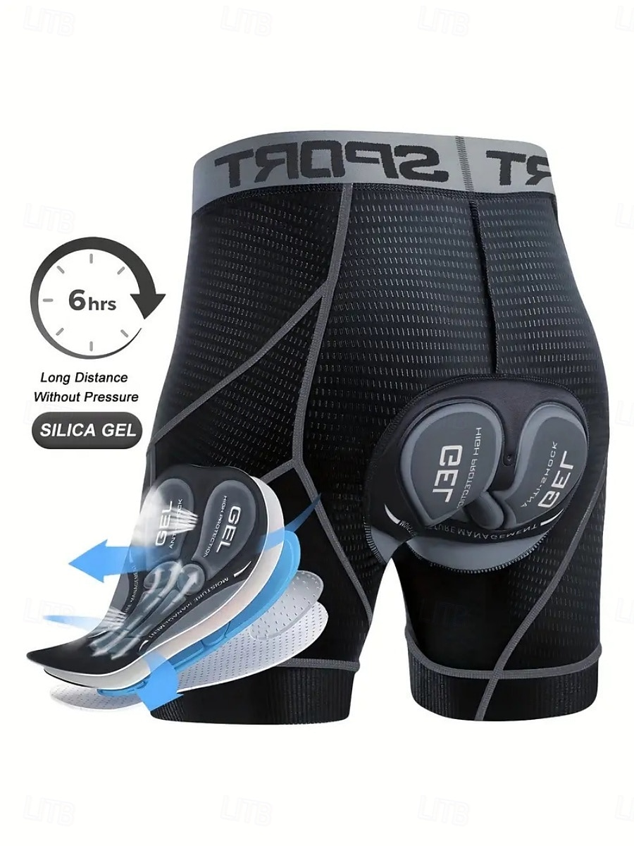 Men's Solid Color Lines / Waves Cycling Underwear Shorts Cycling Underwear Cycling Padded Shorts Bike Shorts Underwear Shorts Form Fit Sports Quick Dry Soft Lightweight Materials Breathable Grey 2026 - $23.99 –P1