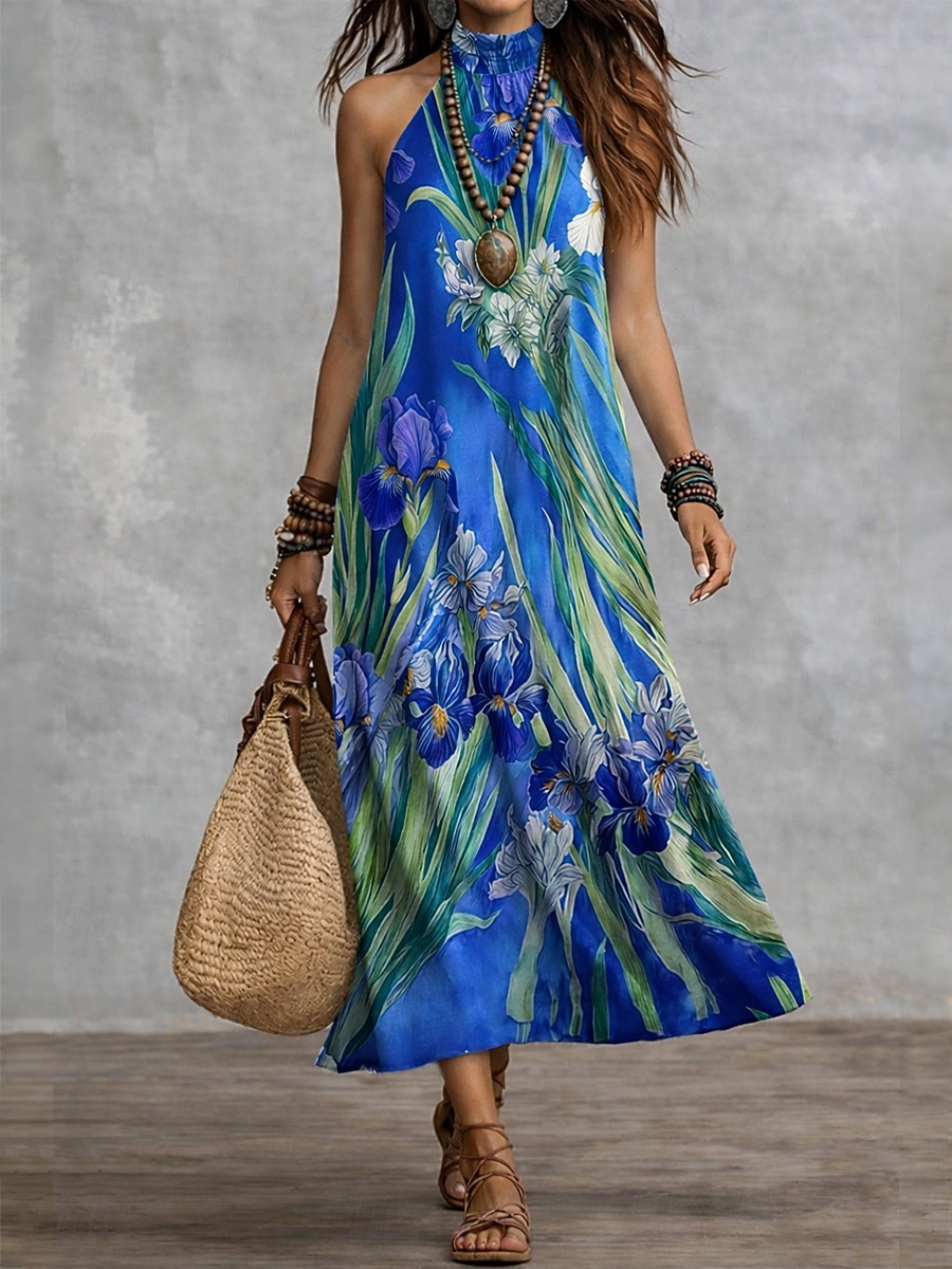 Per donna Abito maxi Vestito in Chiffon Vestito Casual Vestito a ruota Abiti Boho Chic Bohemien Vacanza Tropicale Spiaggia Ferie Data Vestibilità regolare Floreale Grafico Senza Maniche All'americana del 2026 a $39.99 –P2