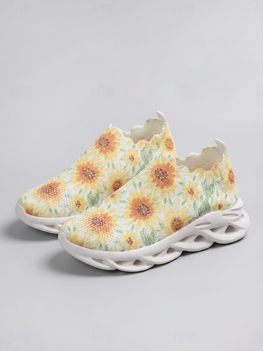 Teniși sport pentru femei cu imprimeu de floarea-soarelui, pantofi casual ușori, încălțăminte confortabilă și respirabilă pentru purtare zilnică, mers pe jos, sală, călătorii &ieșiri ocazionale 2026 - $26.99 –P4