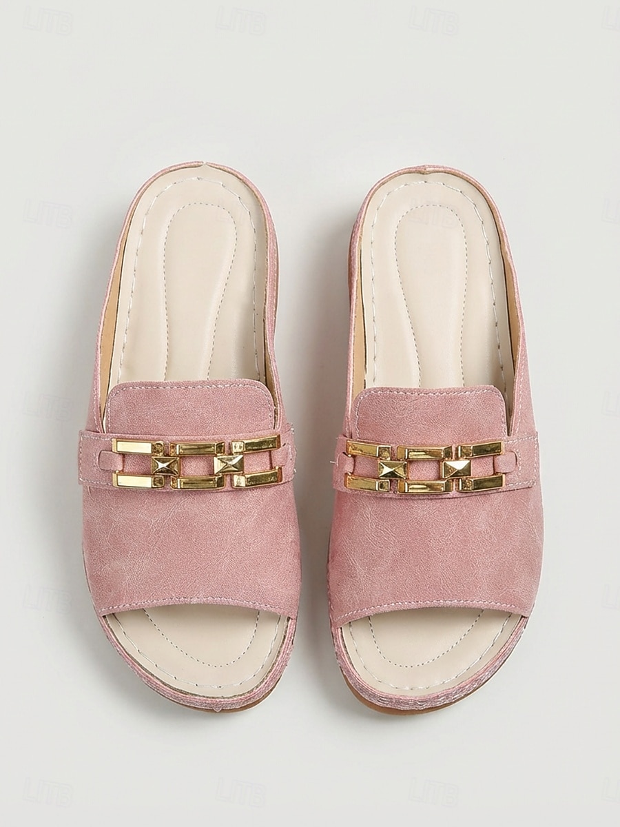 Women's Pink Clog Sandals – Open Toe Hand-Stitched Comfort Sandals with Metal Buckle For Garden, Travel & Casual Daily Wear 2026 - $26.99 –P5