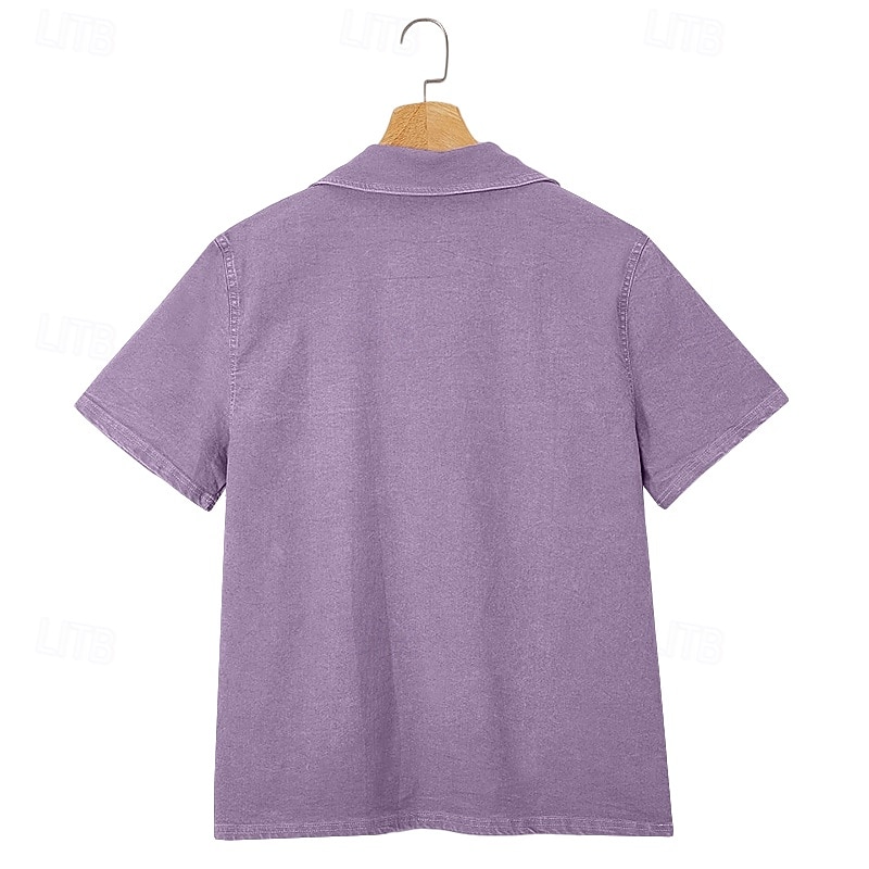 Koszulka SoftFade™ dla mężczyzn acid wash polo casual biznes kołnierz z prążkowanym wykończeniem krótki rękaw moda podstawowy gładki kolor color block guziki prane lato wiosna czarny jasny zielony 2026 - $31.99 –P13