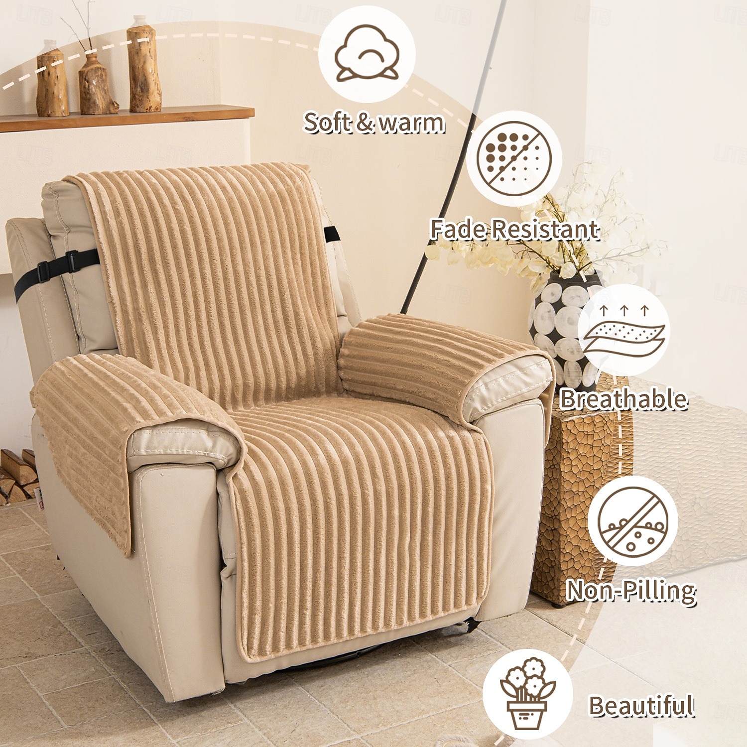 Wasserdichte Sofabezüge, rutschfeste Sofabezüge, Sesselbezüge, Einzelsitzer-Sofabezüge, Haustierfreundliche, kratzfeste und strapazierfähige Sofaüberwürfe für Hunde und Katzen, Wohnzimmerbezüge für jede Jahreszeit 2026 - $37.99 –P6