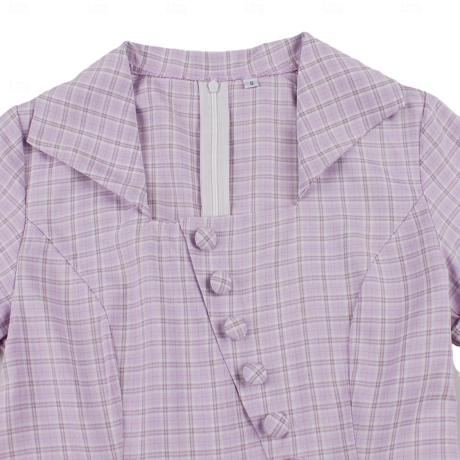1950s Retro Vintage Midi Dress Short Sleeves With Belt Checkered / Gingham Square Neck Fancy Dress Women's Casual Dailywear Tea Party Adults' Dress Spring & Summer 2026 - $47.99 –P4
