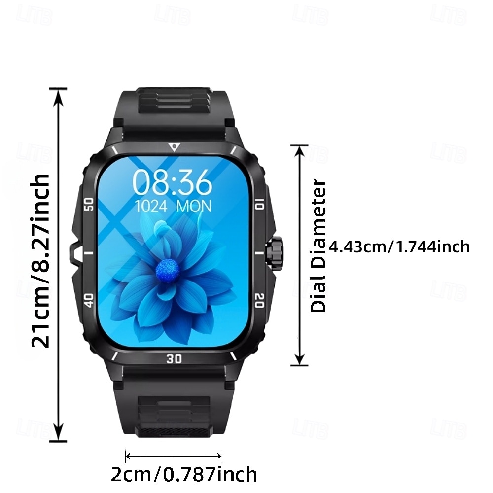 Rugged Smart Watch, Military Tactical Fitness Tracker with Heart Rate Monitor & SpO2, Waterproof Sport Smartwatch for Men Women, Compatible with iPhone Android, Ideal Birthday Gift 2026 - $28.99 –P6