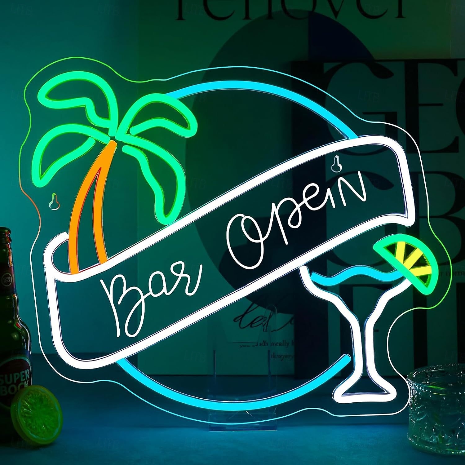 Neonový LED nápis pro koktejlový bar, nastavitelný jas napájený přes USB, svítící párty světlo pro vnitřní bary, restaurace, hospody, salónky, domácí bary, noční kluby, jídelny, párty a ambientní 2026 - $35.99 –P12