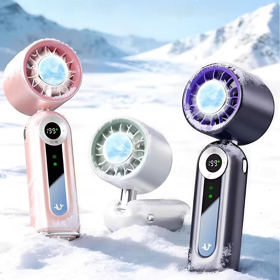 Cold Compress Handheld Fan, 100 Speeds Portable Personal Mini Fan with LED Display, Foldable USB Rechargeable Small Fan for Travel, Sports, Camping, High Velocity Personal Cooling 2026 - $38.99 –P2