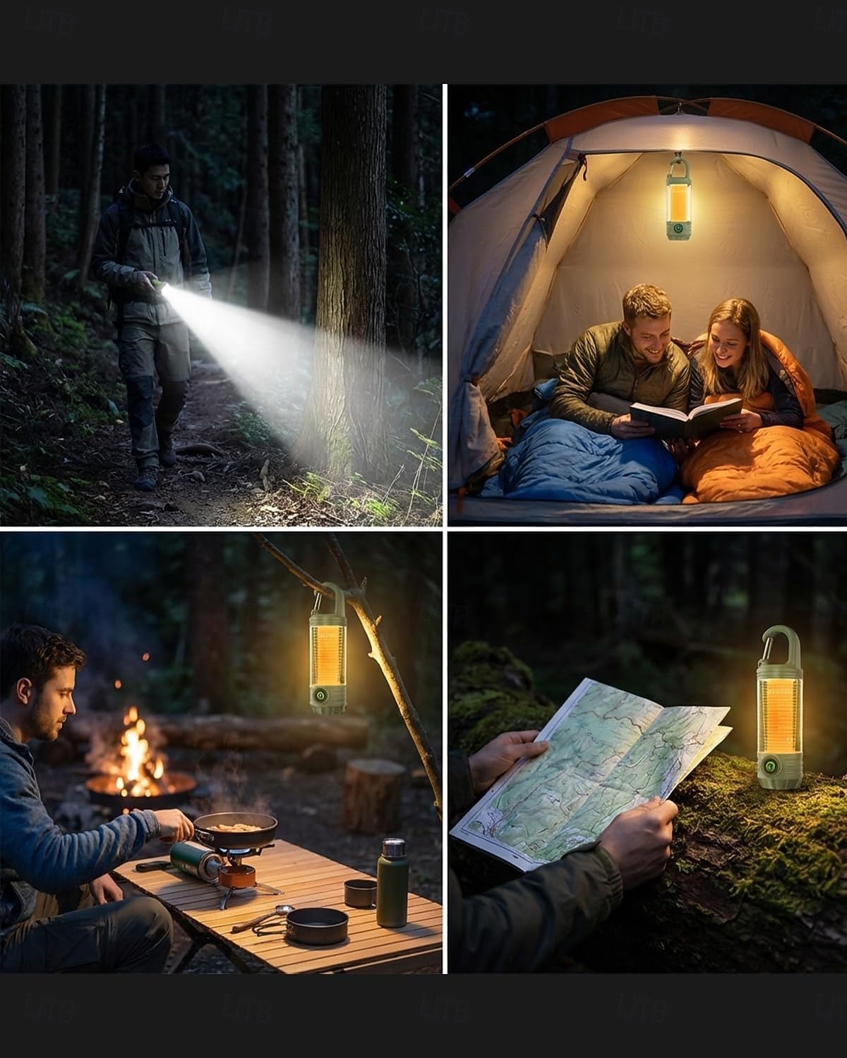 Lanterna de acampamento LED recarregável, lanterna LED 3 em 1 com 1000 lúmens, à prova d'água. &portátil, sos &3 modos de iluminação para emergências, atividades ao ar livre e caminhadas. de 2026 por $17.99 –P8