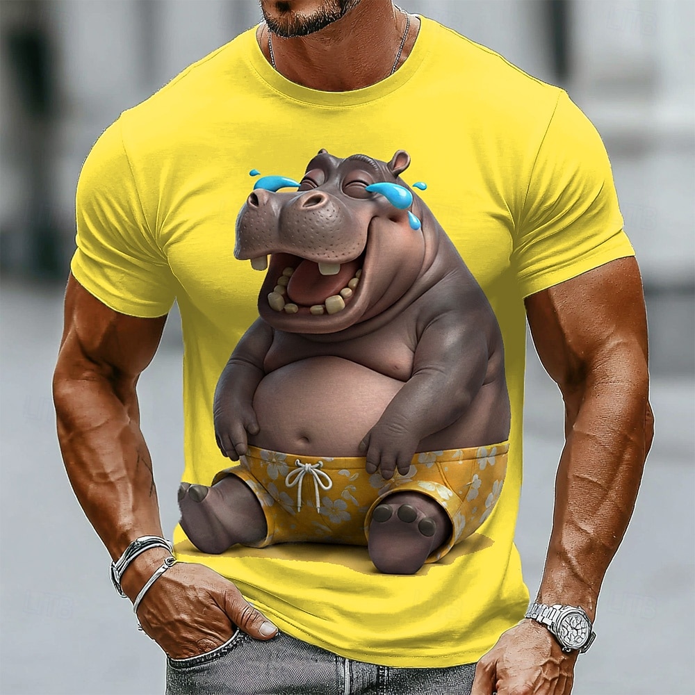 Men's Animal T Shirt Short Sleeve T shirt 3D Print Crew Neck Shirt Funny Casual Daily Street Blue White Yellow Summer Spring Clothing Apparel S M L XL 2XL 3XL 2026 - $18.99 –P3