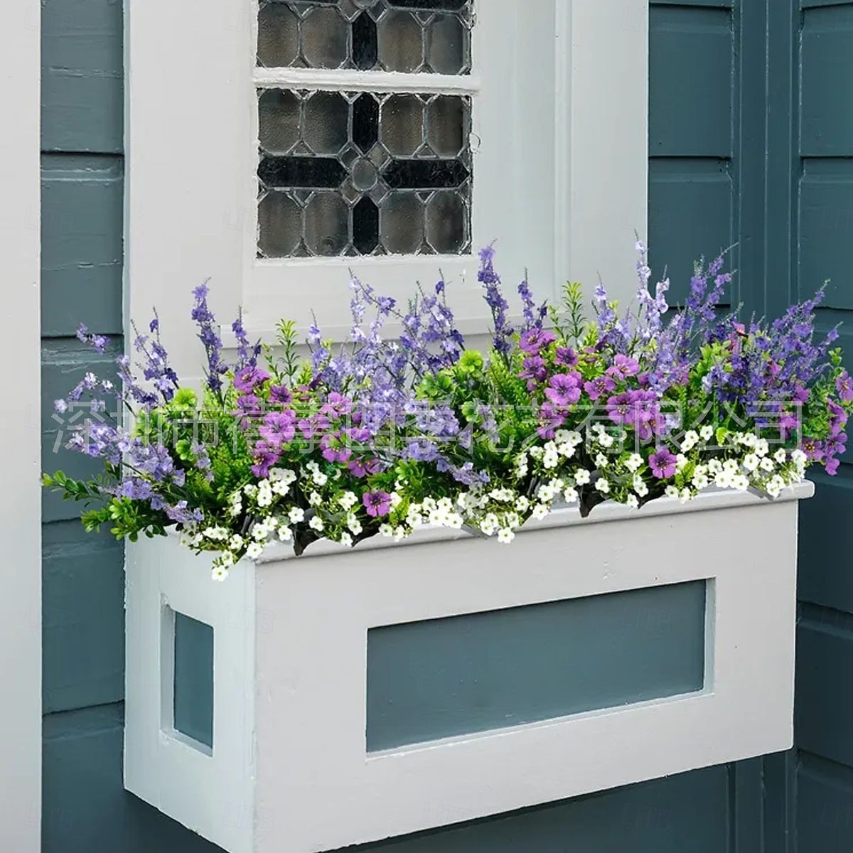 18 künstliche Blumensträuße für den Außenbereich, lila-violett-lavendelfarbener Kunststrauß, UV-beständig &wasserfeste, dekorative Begrünung für drinnen und draußen, Blumenarrangement für Zuhause, 2026 - $31.99 –P3