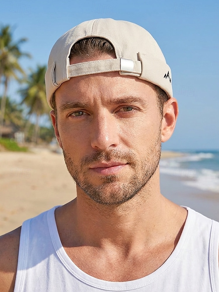 2026年 メンズポリエステル製ドッカーハット。つばのない調節可能なキャップで、山のモチーフが刺繍されています。複数のカラー展開で、旅行、アウトドアスポーツ、普段着、バケーションスタイルに最適です。  コレクション – $14.99 –P1