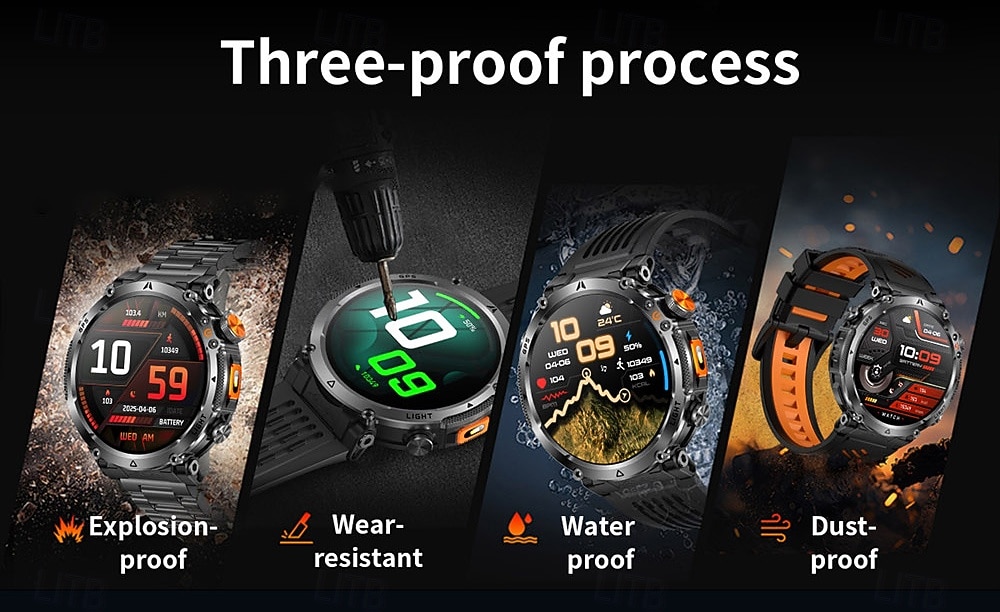 Rugged GPS Smart Watch for Men, Outdoor Sports Watch with 6 Satellite Positioning Systems, Trajectory Return Tracking for Mountaineering Hiking, Heart Rate SpO2 Monitor, Waterproof Metal Band Watch 2026 - $57.99 –P4