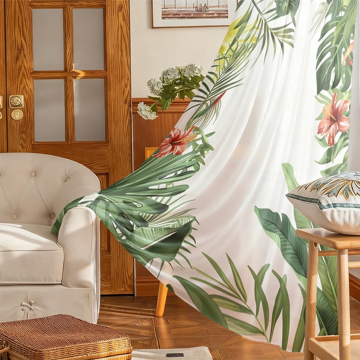 Tenda trasparente per finestre, adatta a tutte le stagioni, per camera da letto e soggiorno, con asta, motivo floreale dipinto a inchiostro, effetto morbido e nebbioso, elegante e leggera. del 2026 a $14.49 –P10