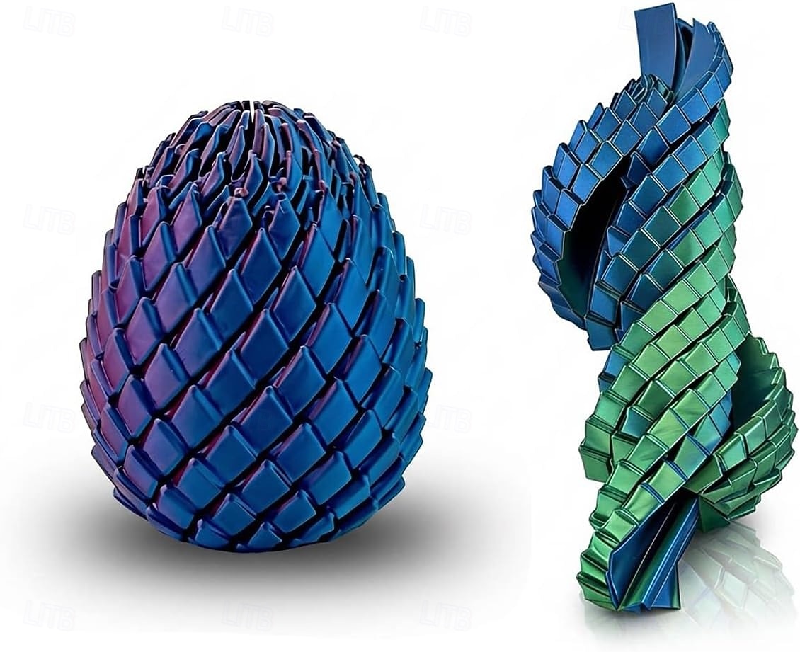 بيضة تململ مطبوعة بتقنية ثلاثية الأبعاد، لعبة انزلاقية لتخفيف التوتر، بيضة تململ ملتوية لعيد الفصح للبالغين، ألعاب تململ صغيرة منزلقة لحشو سلال عيد الفصح، أحجية دوارة لتخفيف التوتر 2026 - $9.99 –P1