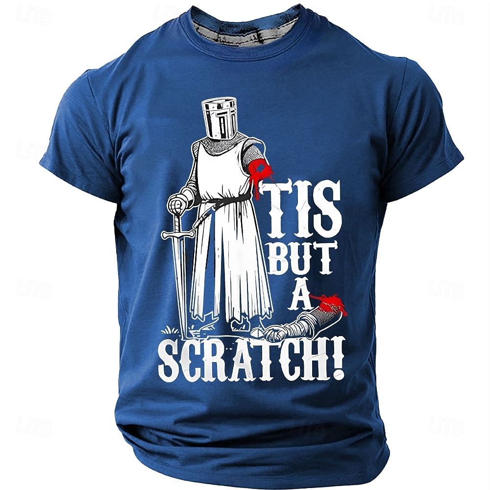 Tis But A Scratch Funny Medieval Knight Men's Sarcastic Movie Quote Humor T Shirt Graphic Crew Neck Short Sleeve Maroon Gift for Movie Fans Designer Clothing Apparel 2026 - $18.99 –P5