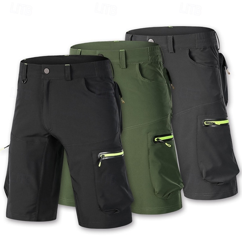 Herre Helfarge MTB-shorts Sykkelshorts Sykkel Shorts Løstsittende shorts Slimfit sport Hurtigtørkende Vanntett Glidelås Pustende Svart Militærgrønn Klær Sykkelklær 2026 - $35.99 –P1