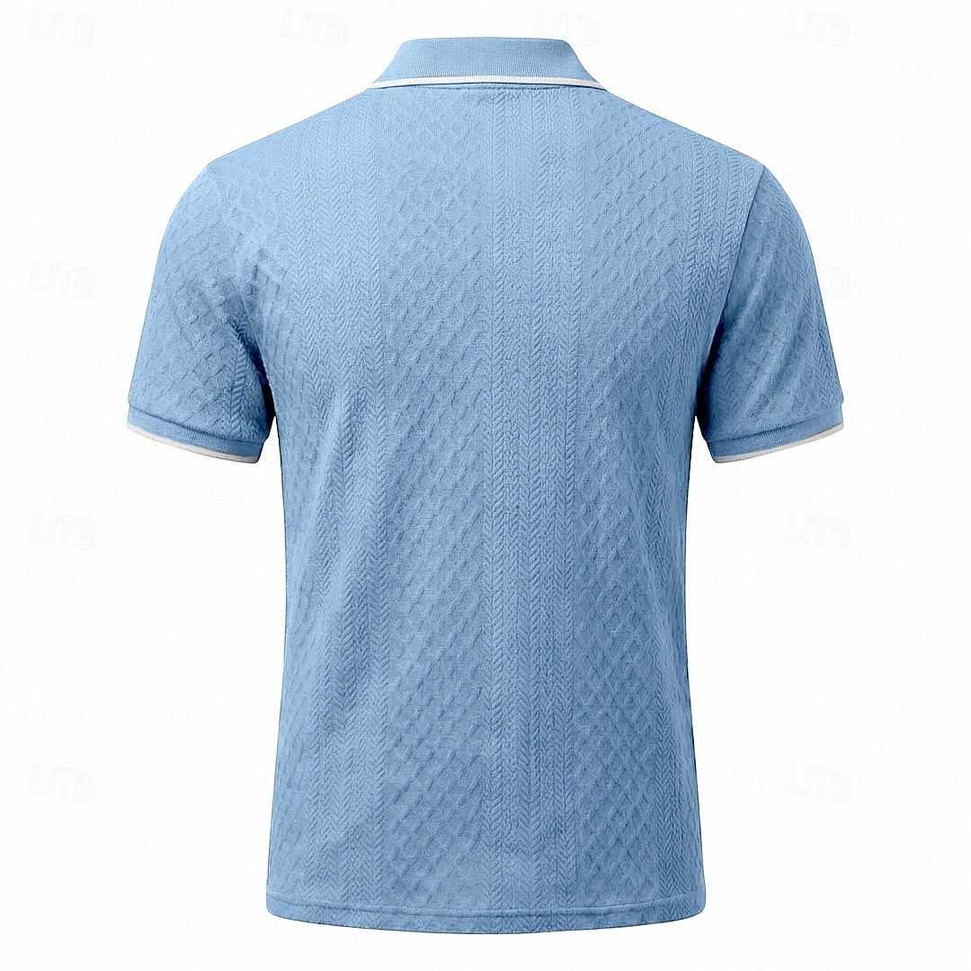 Miesten Polo Poolopaidat Kausaliteetti Katu Kauluskäänne Lyhythihainen Perus Moderni Geometrinen Tavallinen Kevyt Napit Kesä Kevät Loose Fit Musta Valkoinen Viini Laivaston sininen Tumman vihreä Khaki 2026 - $22.99 –P14
