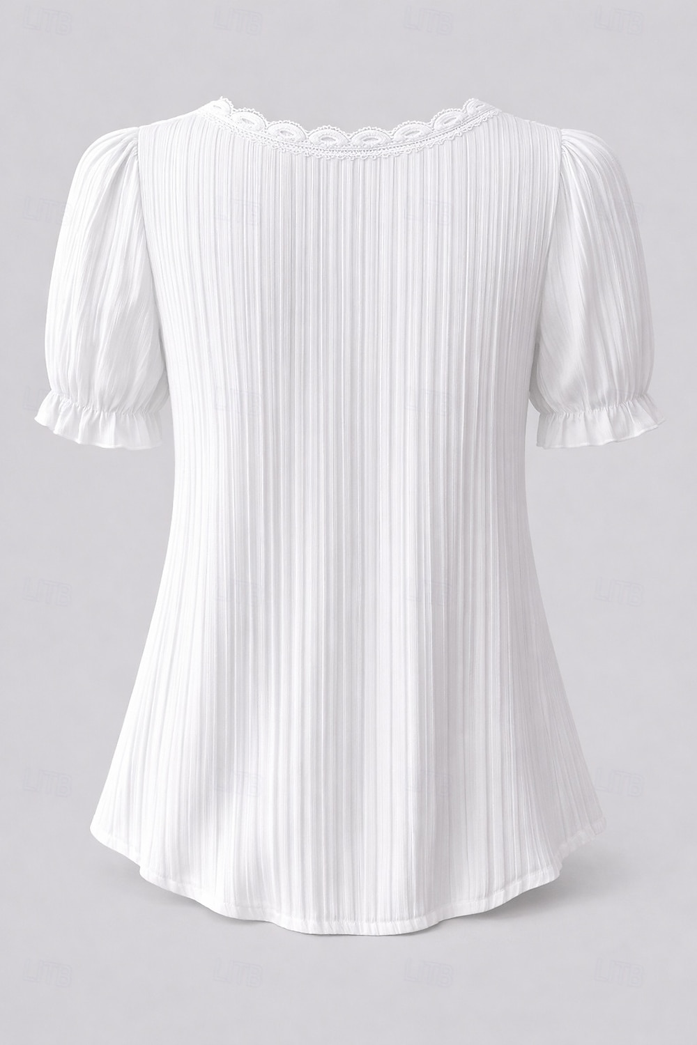Mujer Camiseta Camiseta superior Encaje Retazos Plano Moda Elegante Clásico Manga Corta Escote en Pico Tops regulares Diario Noche Fin de semana Blanco Amarillo Azul cielo Morado Verano Primavera 2026 - $19.99 –P3