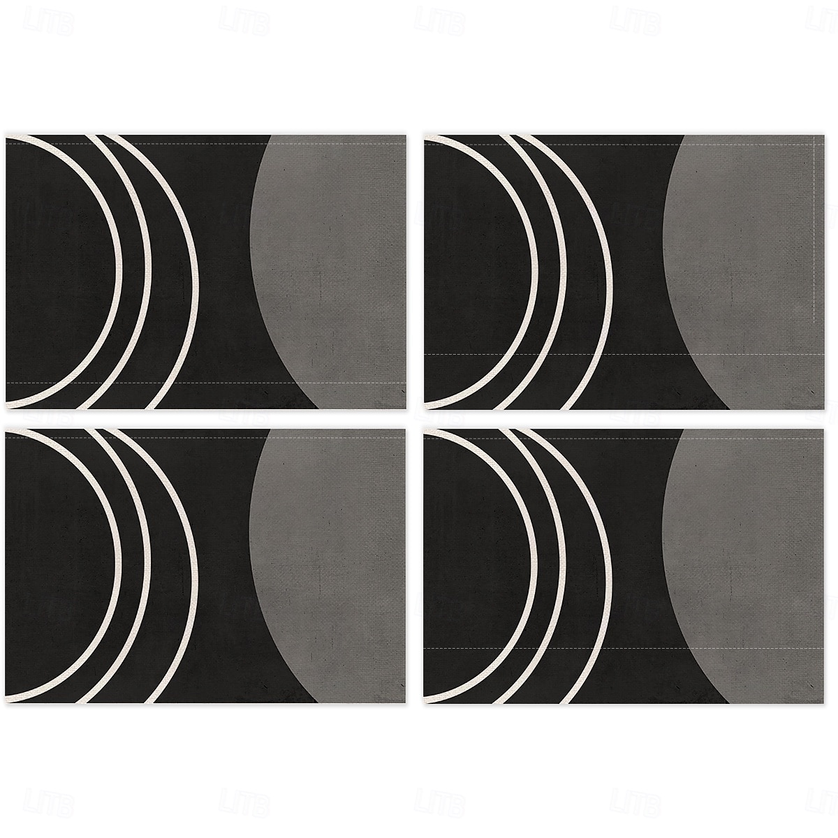 Черно-белая геометрическая салфетка под тарелку, прямоугольная, из 100% полиэстера, с абстрактным геометрическим узором, можно стирать в машине, термостойкая. 2026 - $9.49 –P10