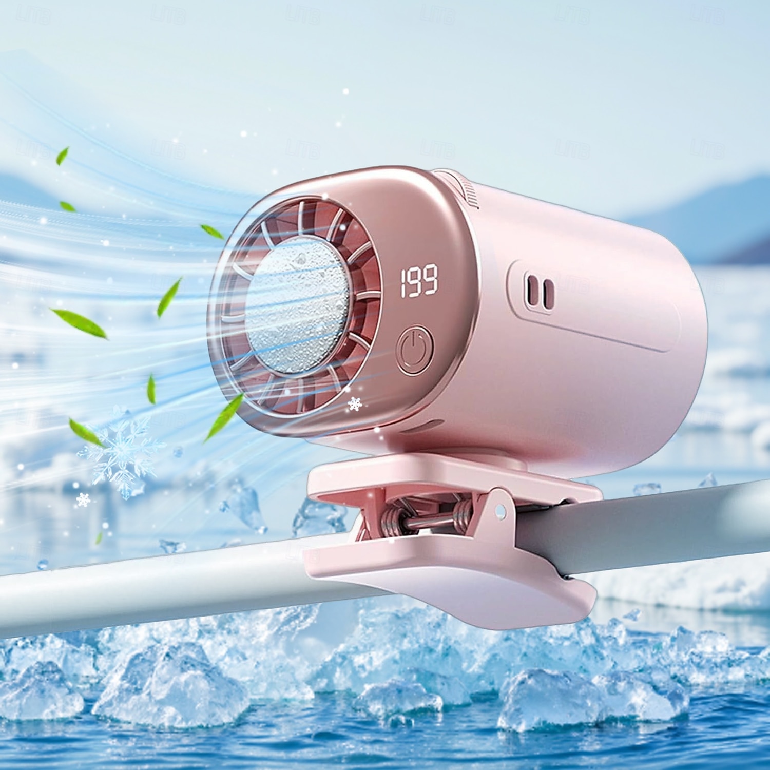 Ventilador de ar condicionado automotivo de encaixe, modelo 2026, com chips de resfriamento semicondutores de 16°C, 199 velocidades ajustáveis e display de LED. &Ventilador portátil com rotação de de 2026 por $30.99 –P5