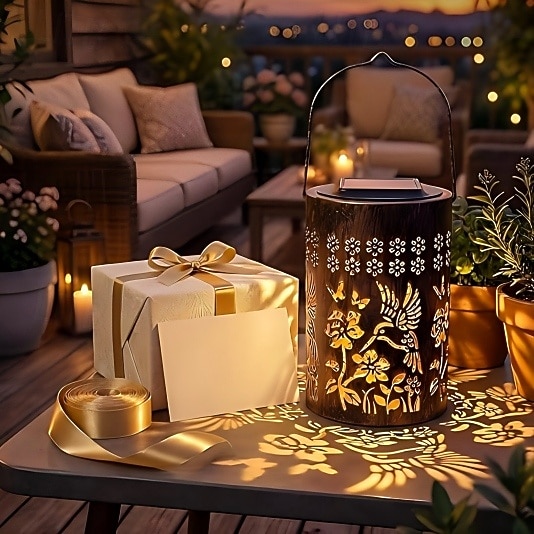 Hummingbird Solar Lantern Garden Decor, Metal Hanging Outdoor Lights Waterproof, Solar Powered Decorative Lights with Shadow Projection,Gifts for Women Mom Grandma 2026 - $19.99 –P6