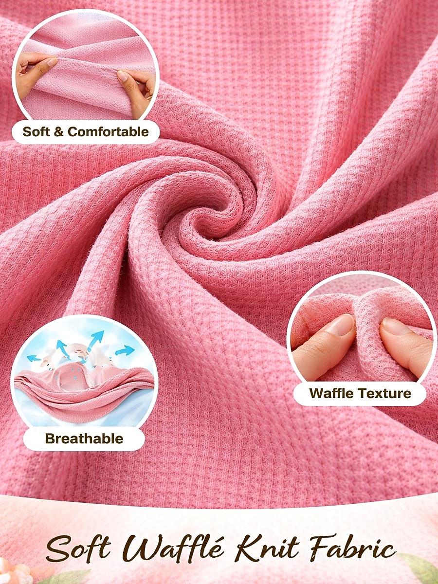 Vrouwen Wafel Tuniek Knopen Effen Kleur Eenvoudig Vintage Stijlvol Klassiek Korte Mouwen Omgeslagen Reguliere Tops Dagelijks Wit Roze Lichtblauw Zomer Lente 2026 - $27.99 –P2