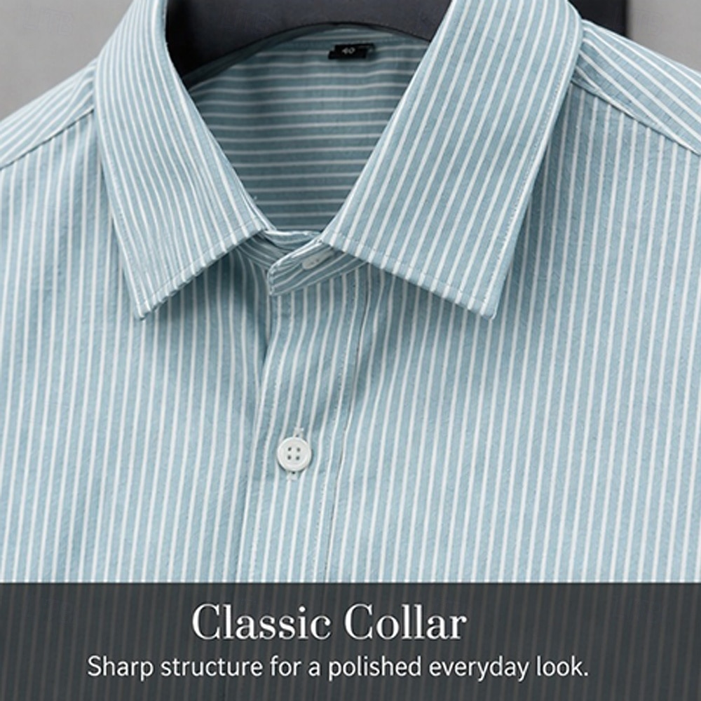 Men's Dress Shirt Linen Blend Business Shirt Light Green 2026 - $53.99 –P2