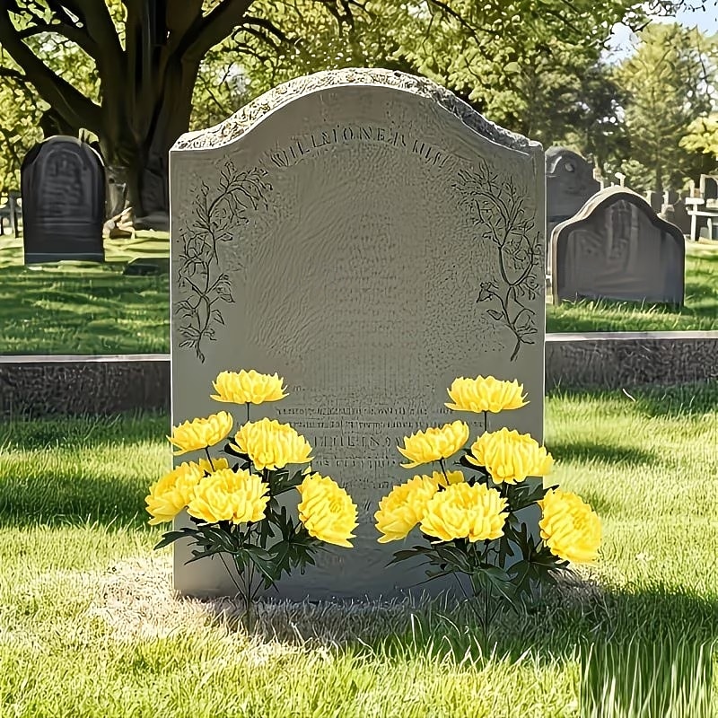 2 flores artificiales para cementerio, ideales para el Día de los Caídos, aptas para cementerios al aire libre y decoración de tumbas. Decoración permanente para cementerios y funerales que no 2026 - $17.99 –P8