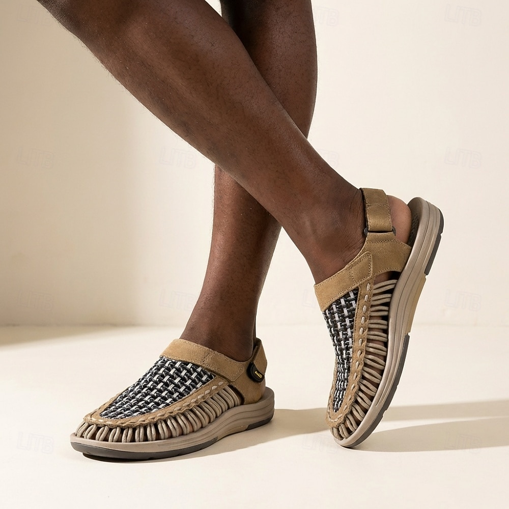 mocassini casual da uomo beige intrecciati, traspiranti, leggeri e comodi, ideali per camminare, perfetti per l'estate, per tutti i giorni, i viaggi, la guida e il tempo libero del fine settimana. del 2026 a $42.99 –P3