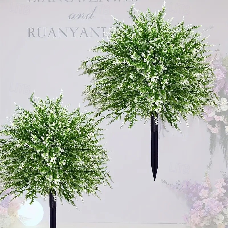 Estaca de lavanda artificial de 20 pulgadas para decoración de exteriores, estacas blancas para jardín. &Césped, plástico resistente que no se decolora, decoración para todas las estaciones. 2026 - $25.99 –P3