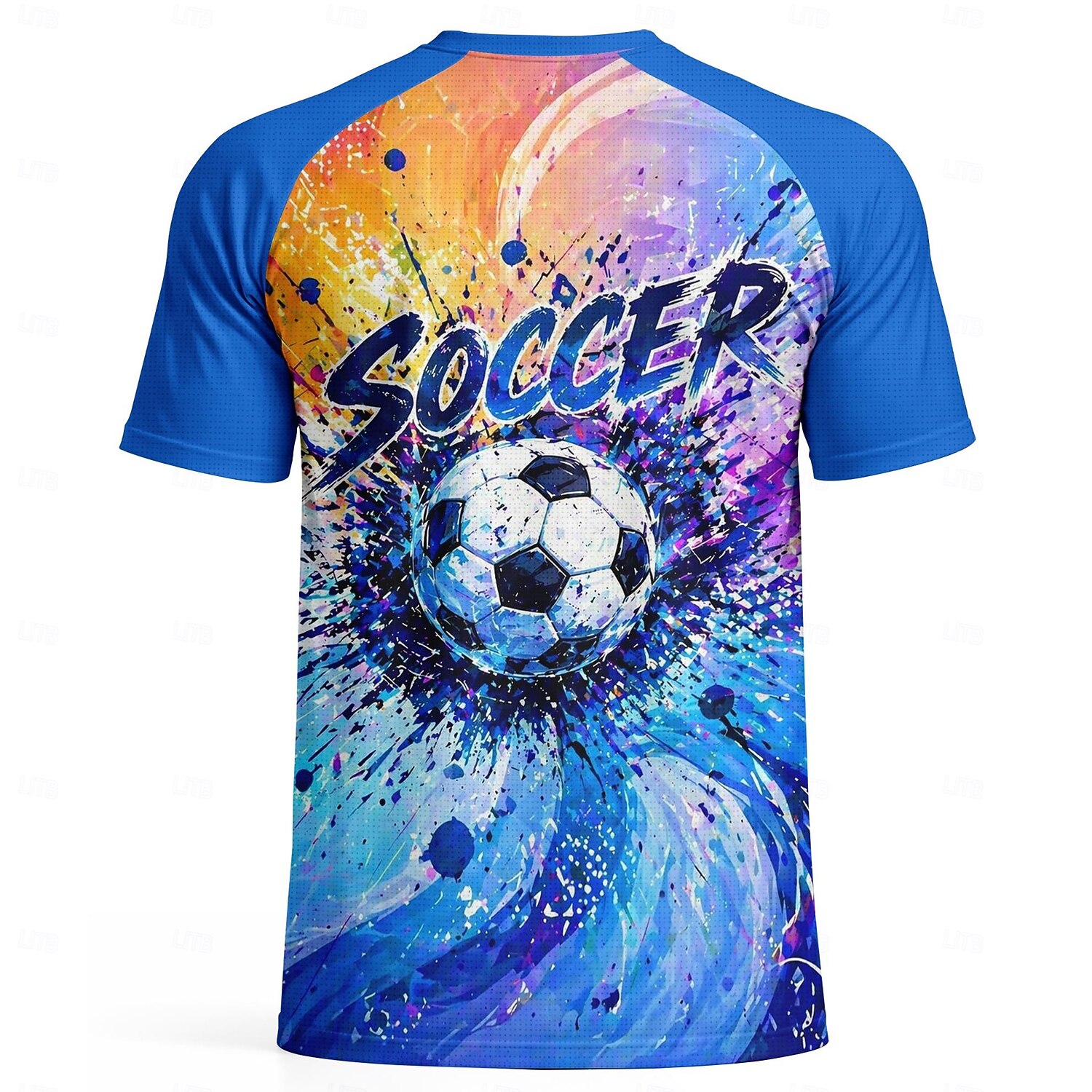 Men's Soccer Jersey Geometric Abstract Athletic Short Sleeve T-Shirt UPF 50 Quick Dry Breathable mesh fabric 2026 Soccer Fan Tee Training Gym Running Sports Blue and Yellow 2026 - $18.99 –P3