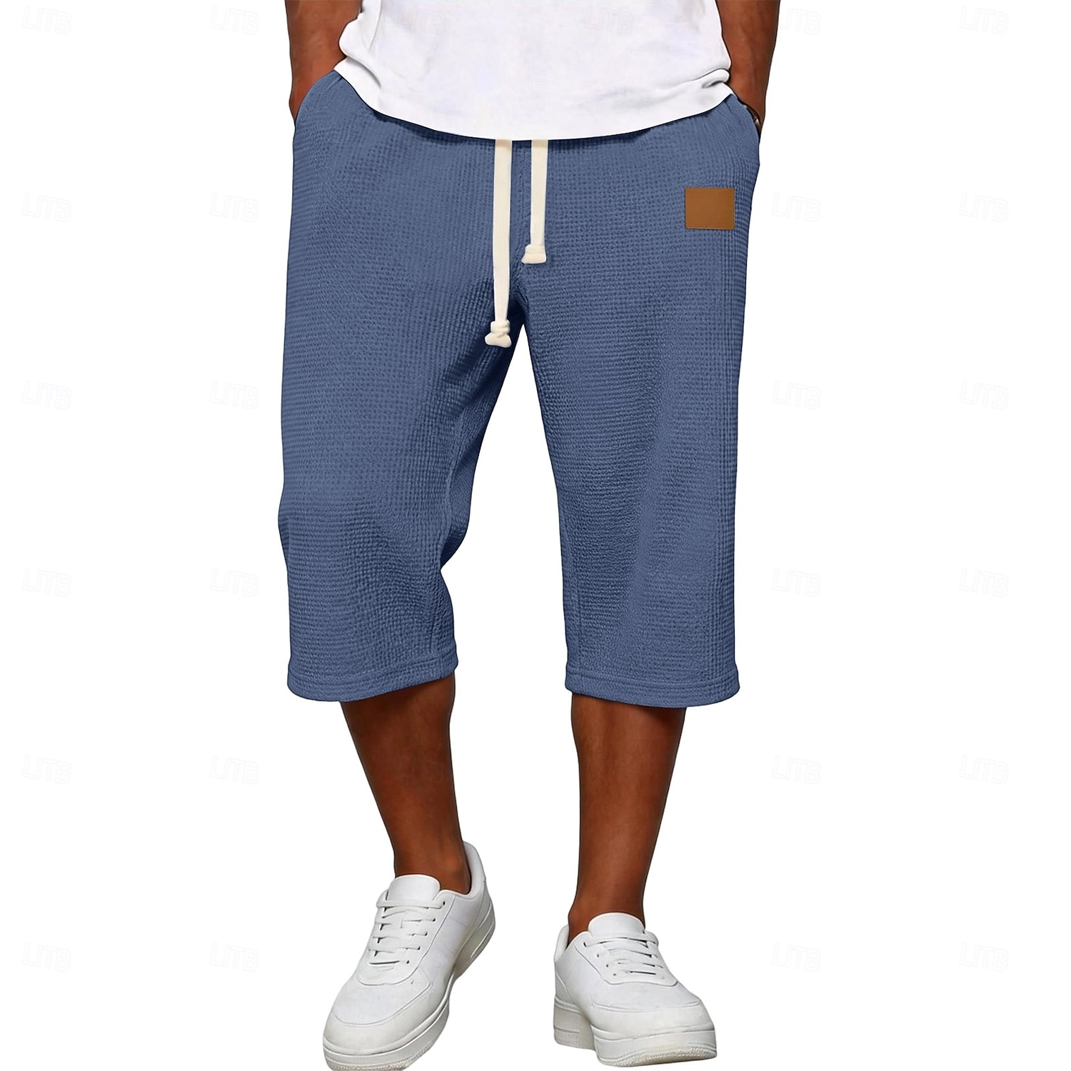 Bărbați Pantaloni scurți Waffle Pantaloni Capri Pantaloni Scurți Pantaloni scurți casual Buzunar Talie elastică Simplu Confort Respirabil Lungime gambă Casual În aer liber Plajă Vacanță Modă Negru Alb 2026 - $21.99 –P10