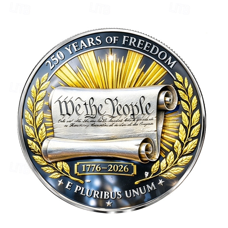 U.S. 250th Anniversary Commemorative Coin 1776-2026, Semiquincentennial Patriotic Collectible, We the People & Bald Eagle Design, Historical Gift for Independence Celebration 2026 - $19.99 –P2