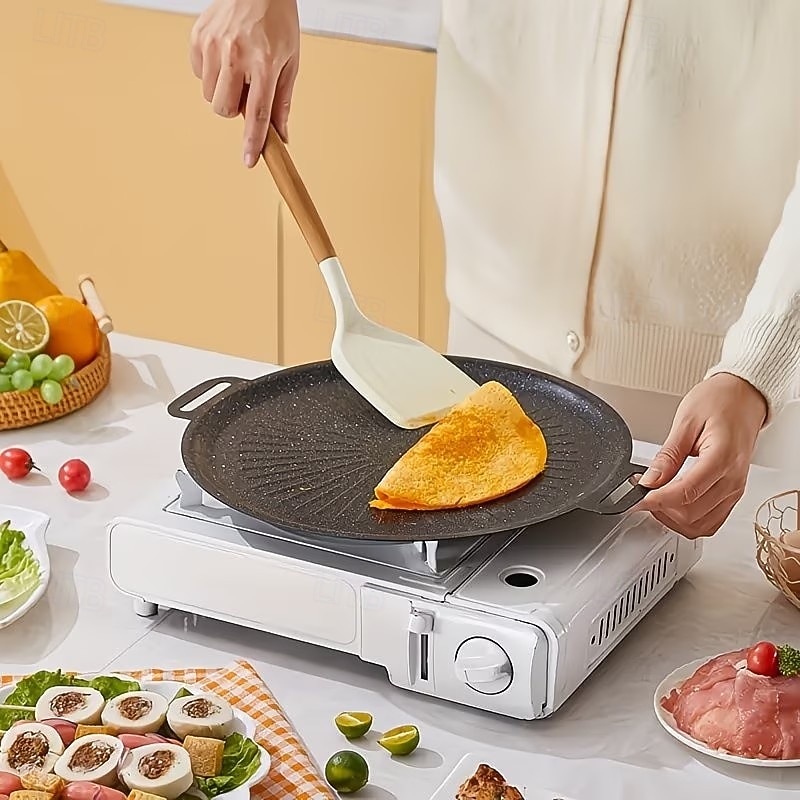 1/2 pezzi padella e casseruola per barbecue resistenti – conduzione uniforme del calore per bistecche e pancake perfetti, superficie in ghisa facile da pulire, manico appendibile, lavabile in del 2026 a $12.99 –P6