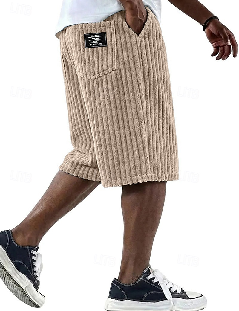 رجالي شورتات شورت كاجوال سروال قصير جيب مرونة الخصر ألعاب بسيطة سهل راحة متنفس طول الركبة فضفاض الأماكن المفتوحة عطلة العطلة موضة أسود أبيض مرن نسبياً 2026 - $25.99 –P4