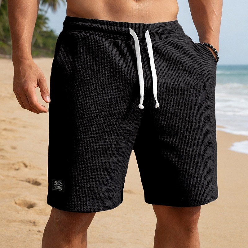 Per uomo Pantaloncini Waffle Shorts Pantaloncini casual Tasca Elastico in vita Testurizzato Semplice Comodità Traspirante Lunghezza al ginocchio Casuale All'aperto Spiaggia Vacanza Moda Blu marino del 2026 a $22.99 –P4