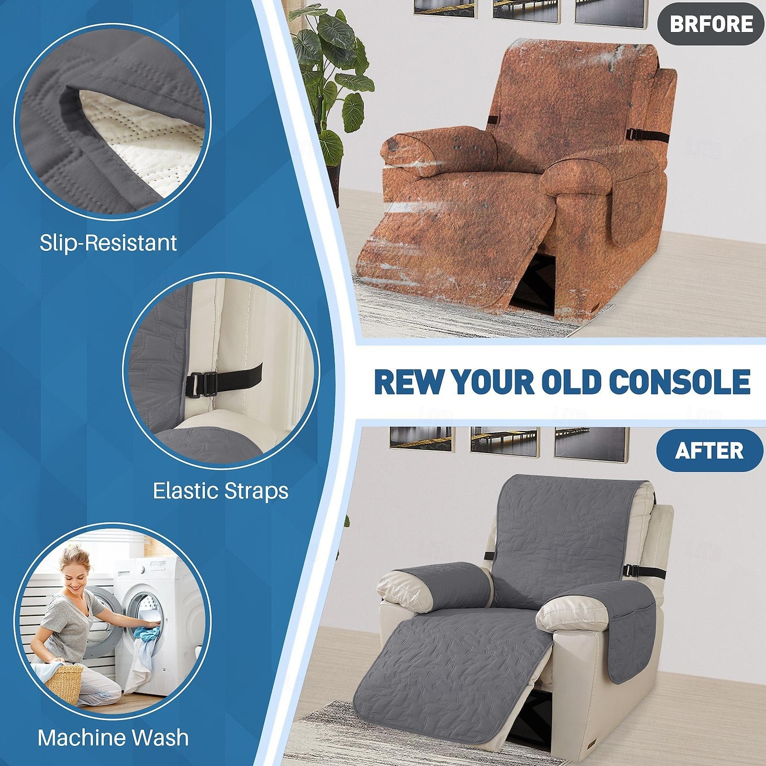 Waterproof Non Slip Pet Sofa Mat Wholesale All Season Recliner Cover Couch Protector Durable Anti Stain Furniture Cover for Dogs Cats Living Room Home 2026 - $34.99 –P14