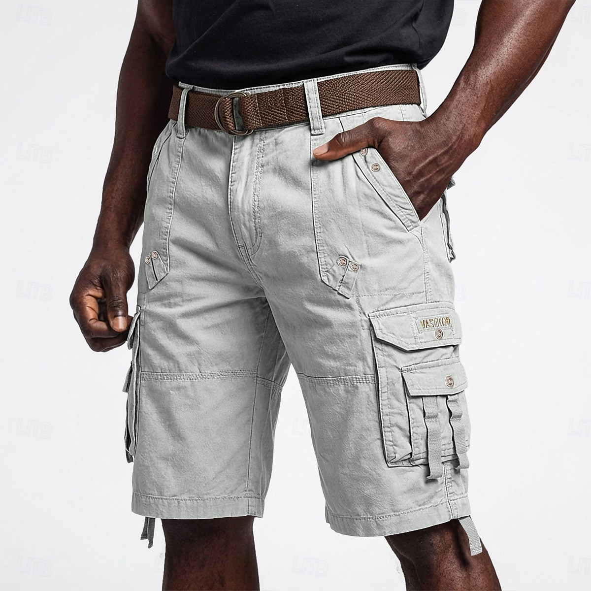 Men's Cargo Shorts Hiking Shorts Leg Drawstring Wearable Elastic Cuff Plain Solid Comfort Knee Length Casual Daily Outdoor Vacation Fashion Navy Blue Red Micro-elastic 2026 - E£2184.01 –P9