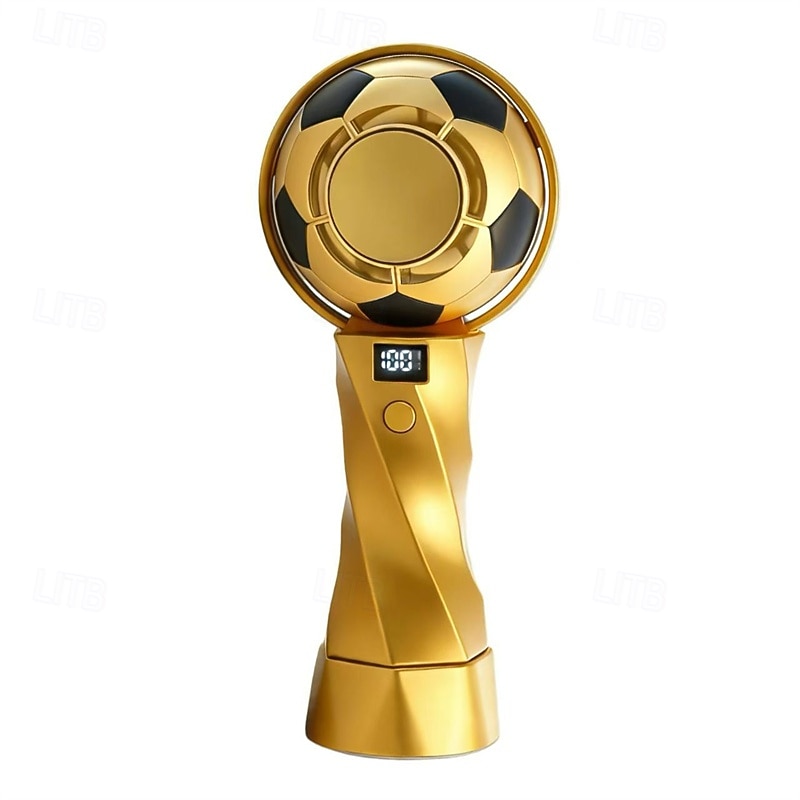 Soccer Handheld Fan, Portable Personal Mini Fan with LED Digital Display, USB-C Rechargeable Small Football Fan with Desk Base for Kids, Sports Fans, Travel, Office, Outdoor 2026 - $21.99 –P2