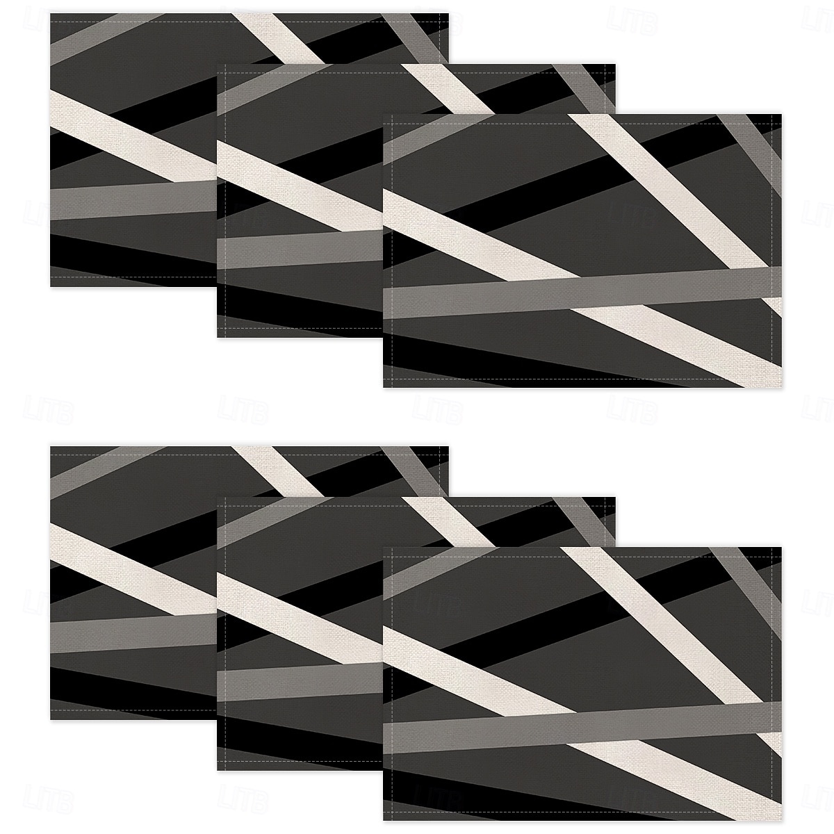 retro svart-hvitt geometrisk bordløper, 100 % polyestervevd rektangulær borddekorasjon, minimalistisk abstrakt mønsterdesign, maskinvaskbar, varmebestandig 2026 - $9.49 –P10