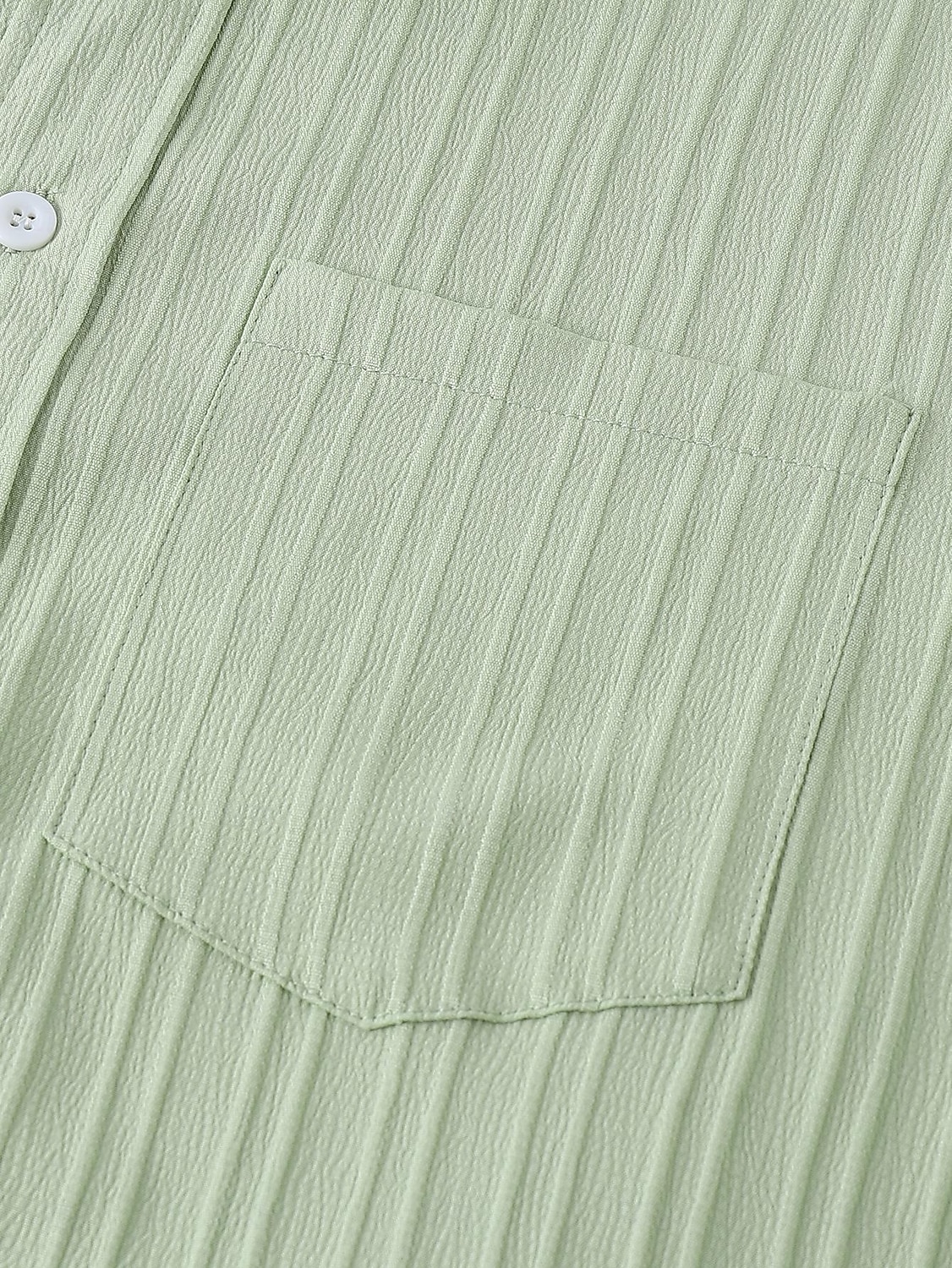 Men's Shirt Casual Shirt Beach Shirt Button Up Shirt Jacquard Shirt Black White Light Green Wine Blue Short Sleeve Solid Color Plain Lines / Waves Lapel Casual Streetwear Pocket Clothing Apparel 2026 - $20.99 –P16