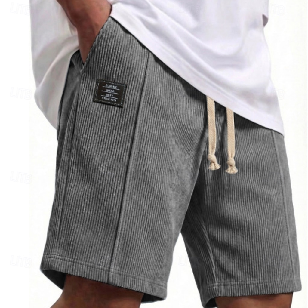 Hombre Pantalón corto Pantalones cortos de verano Pantalones cortos casuales Pantalones cortos de pana Bolsillo Cintura elástica Plano Comodidad Transpirable Longitud de la rodilla Exterior Playa 2026 - $21.99 –P5