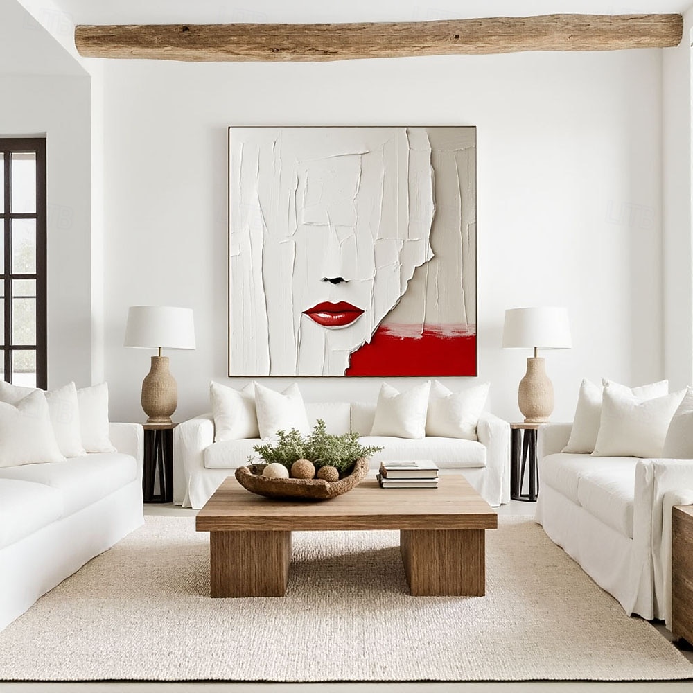 AHandmade Abstract Woman Beauty Face Canvas Wall Art Modern Abstract ...