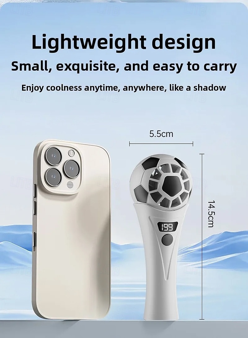 Soccer Handheld Fan, Portable Mini Fan with 199 Wind Speeds & LED Digital Display, USB Rechargeable Personal Football Fan for Match Day, Outdoor Sports, Travel, Gifts for Kids & Fans 2026 - $12.99 –P9