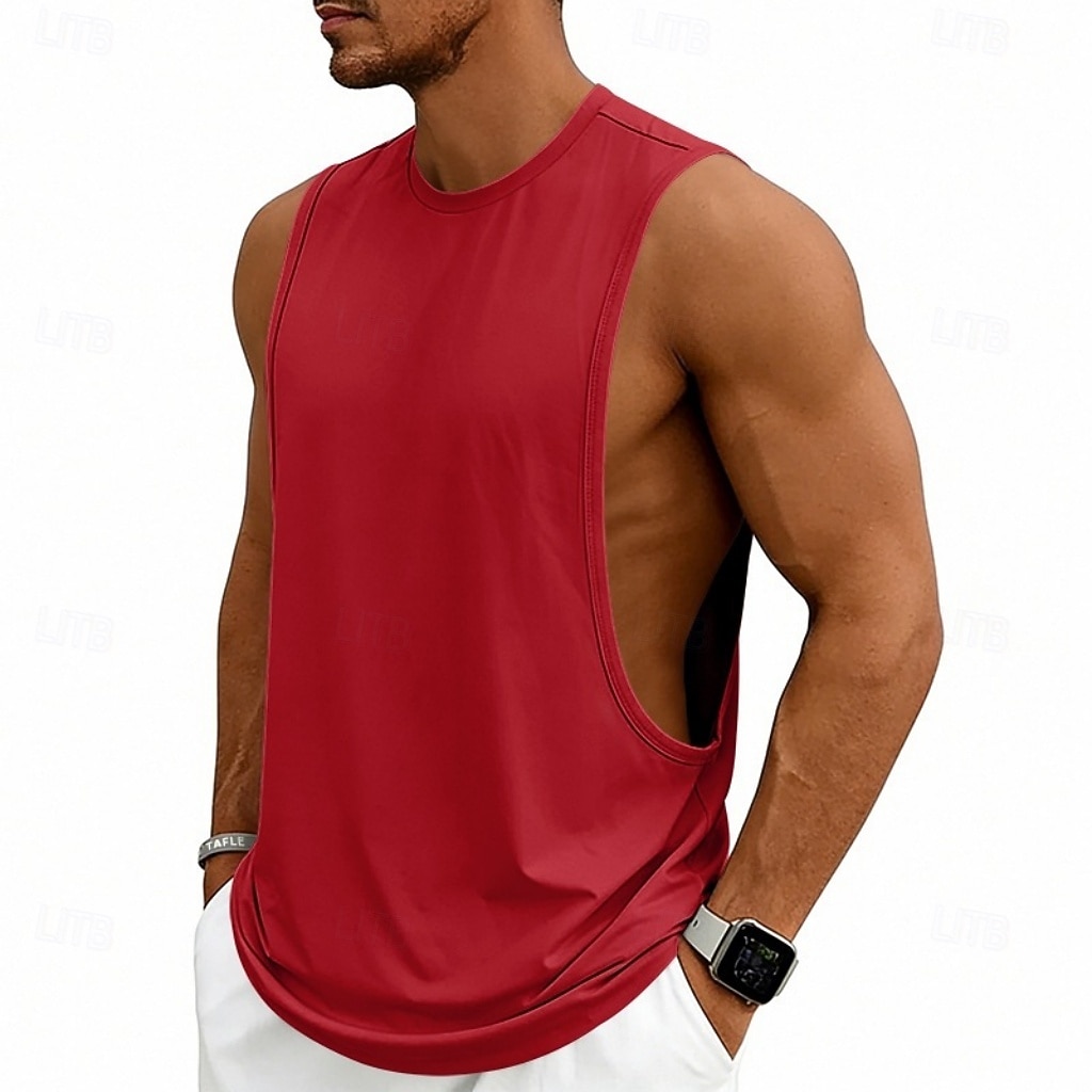 Hombre Camiseta sin mangas Chaleco Camisetas Interiores Camisa sin mangas Sin Mangas Escote Redondo Verano Primavera Plano Moda Deportivo Clásico Puro Casual Gimnasia Calle Negro Blanco Rosa Camiseta 2026 - $13.49 –P17