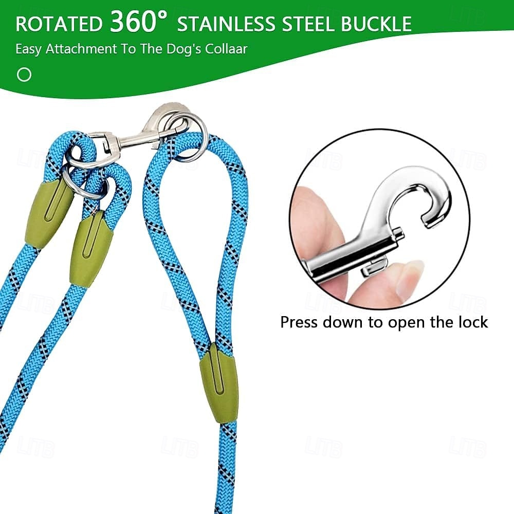 Set di guinzagli per cani a mani libere, guinzaglio a doppio uso vita/schiena con sezione regolabile, resistente, adatto per due cani, in nylon riflettente, robusto, guinzaglio da trekking elastico del 2026 a $28.99 –P2